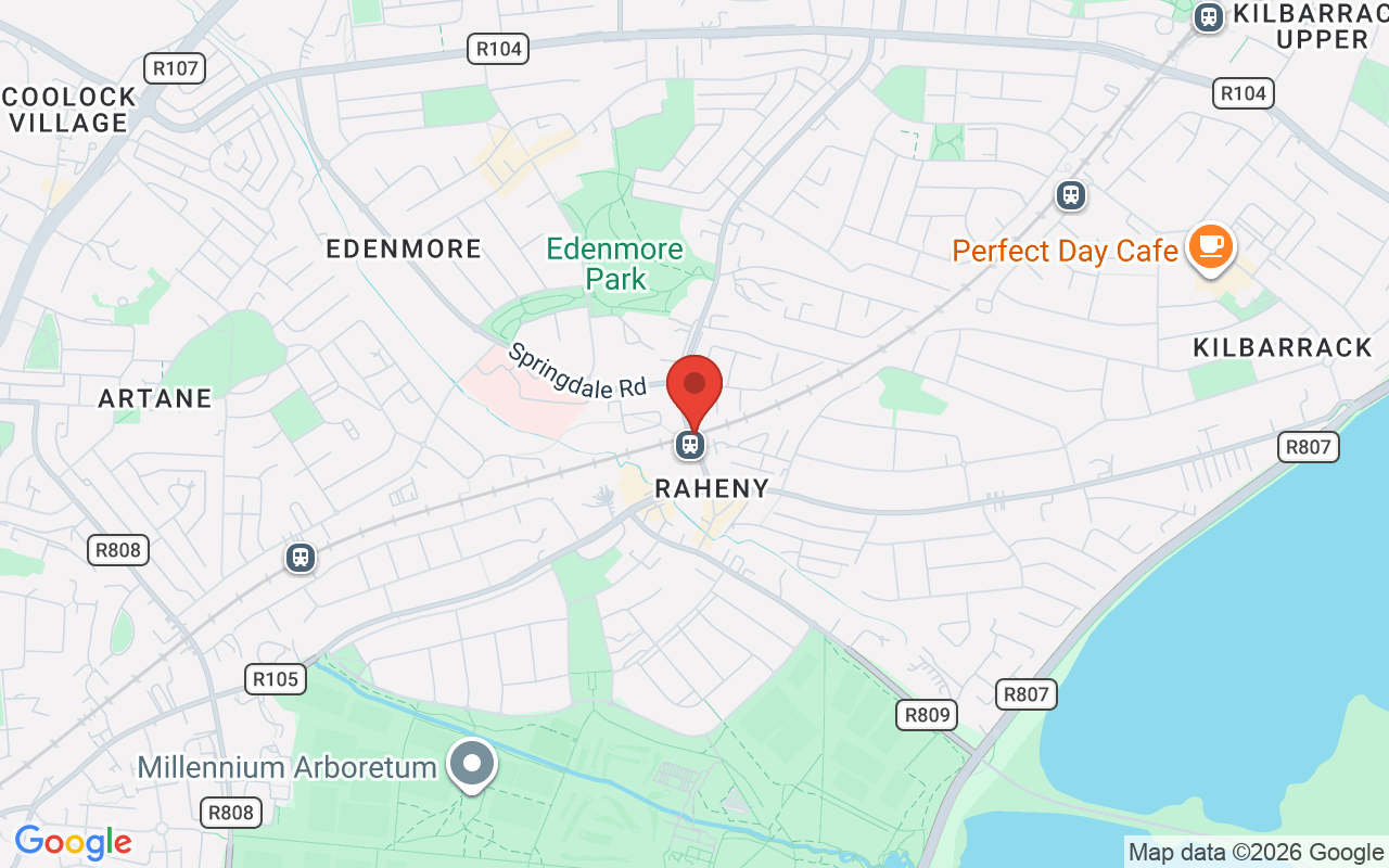 Map showing the location of Raheny Counselling and Psychotherapy in Dublin, Ireland